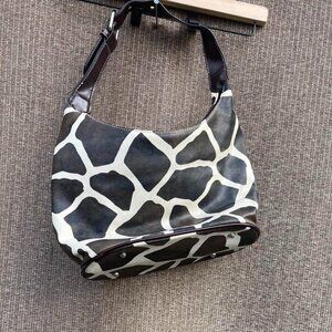 Betty Boop Faux Leather Purse Cow Print Brown Spots Print Western Vintage Tote